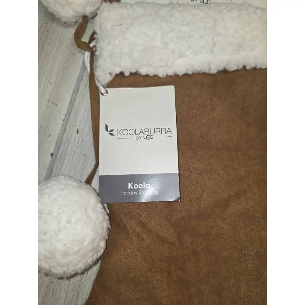 Koolaburra By UGG Koola Faux Suede Christmas Stocking Chestnut Brown Holiday NWT